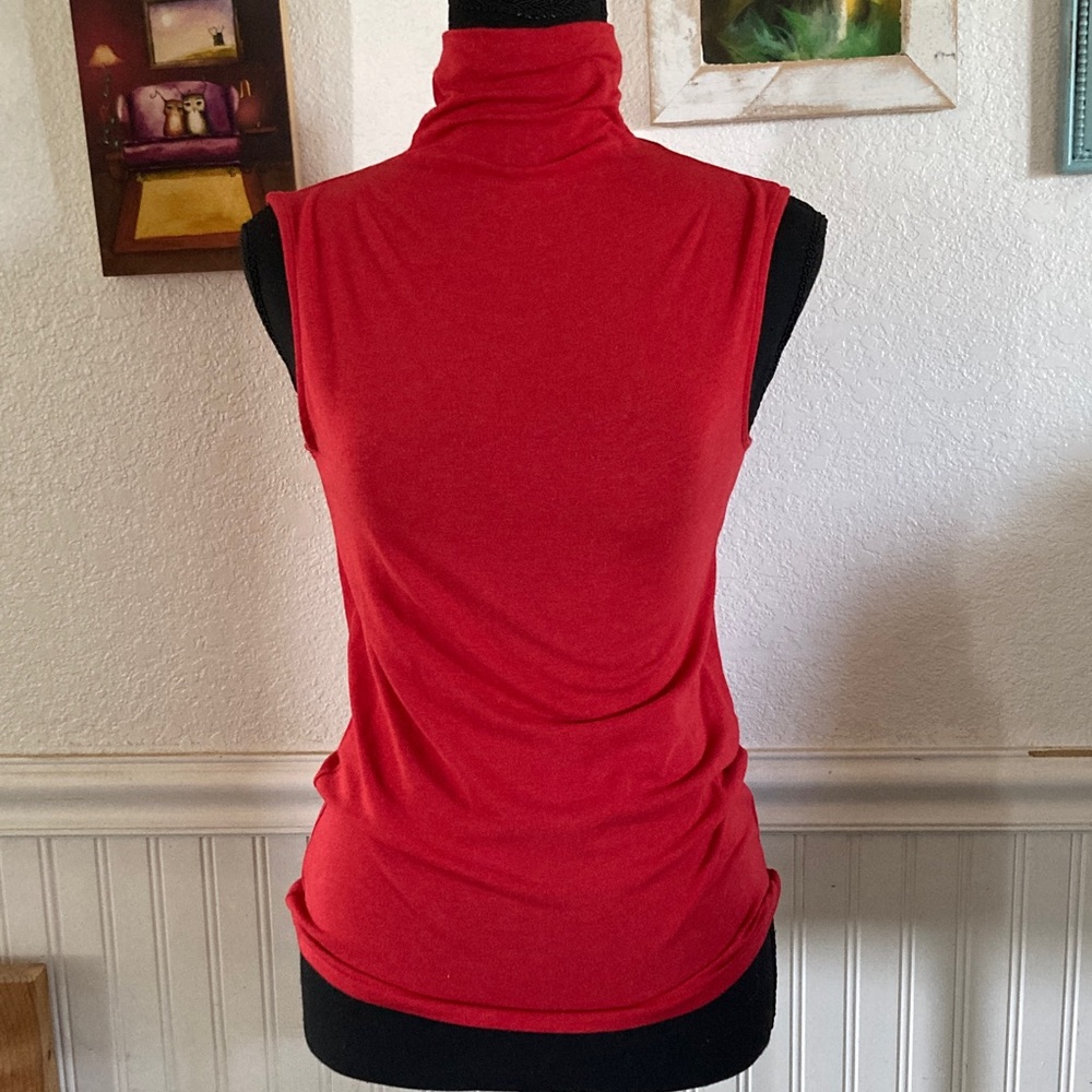 GAP Red Feather Turtleneck Tank Top XS